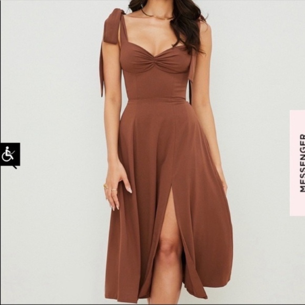 House of CB Alicia dress in cocoa size small